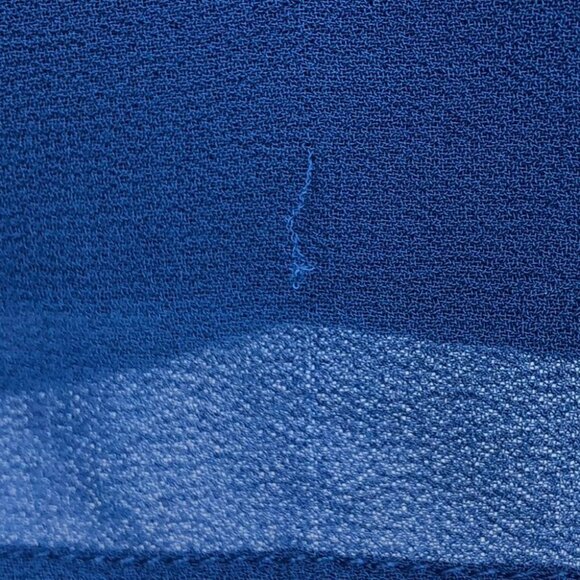 Lost April Cobalt Blue Lace trim  V-neck Chiffon Sleeveless Blouse LG - Picture 11 of 13